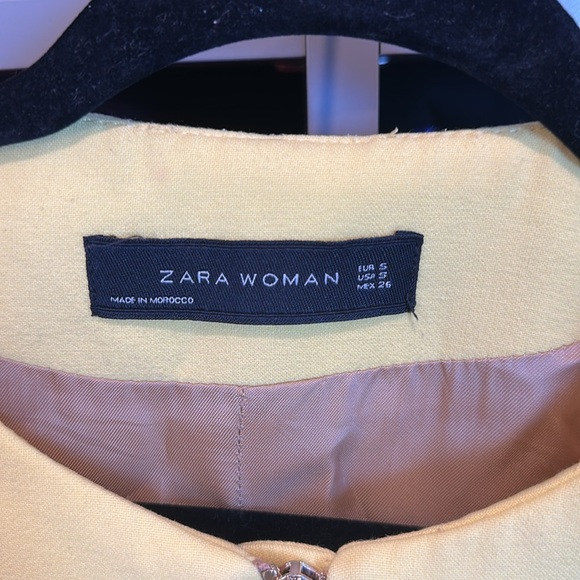 Zara yellow zipper detail 2 pocket jacket size S - Picture 2 of 3